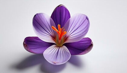 a saffron pistil displayed towards a white heritage ai generated