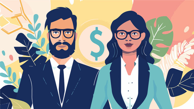 Professional Business Man Woman Doll Vector Illustration