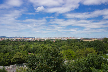 Panoramic view of a vibrant city from above