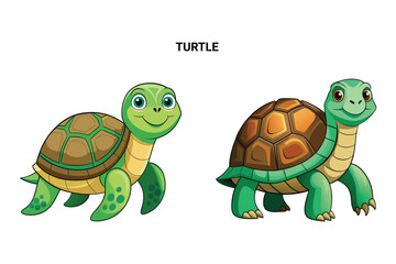 Editable Silhouette Turtle Isolated Vector Illustration