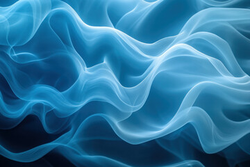 Fototapeta premium Blue smoke swirling around a bright full moon in a dark night sky, creating a mystical and enchanting atmosphere.