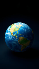 Fototapeta premium Abstract globe on a dark background, with white tones