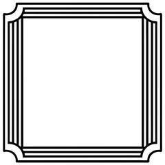 Elegant Square Frame Border Design, Classic Art Deco Style