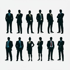 silhouette, people, business, vector, woman, men, businessman, illustration, group, team, silhouettes, suit, person, outline, work, collection, black, family, walking, boy, fashion, body, success, fig