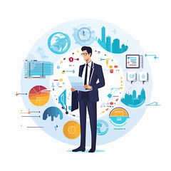 Professional business icon infographic design for isolated illustration