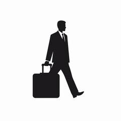 Businessman pictogram with suitcase for professional designs