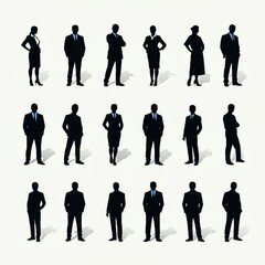 silhouette, people, business, vector, woman, men, businessman, illustration, group, team, silhouettes, suit, person, outline, work, collection, black, family, walking, boy, fashion, body, success, fig