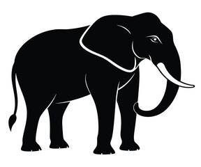 Standing Elephant Side Profile Minimalist Image