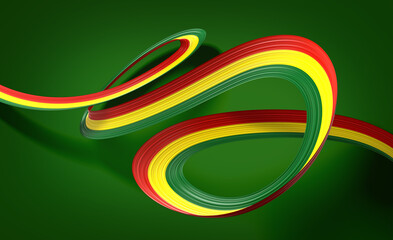 3d Flag Of Bolivia 3d Wavy Shiny Bolivia Ribbon Flag Isolated On green Background 3d Illustration