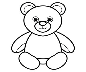 Obraz premium Cute Blackline Teddy Bear Vector Illustration