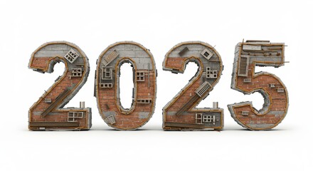 2025 decorated text, 2025 background, 2025 text design, ai generative