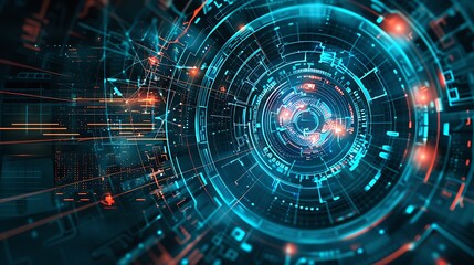 Obraz premium Abstract futuristic digital technology background