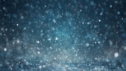 Blue bokeh lights with snowy texture on soft background
