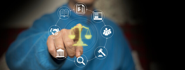 Business Ethics Concept. AI ethics or AI Law concept. Developing AI codes of ethics. Compliance,...