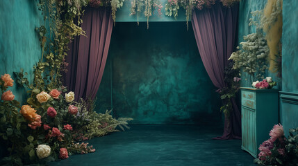 Photoshoot Backdrop Digital Backdrop | Fine Art Curtain  Wall Textures for Studio Photography | Elegant Photoshoot Background and Overlay Design