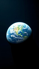 Planet earth from the space, studio lighting, with white tones