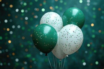 Colorful balloons floating in mid-air
