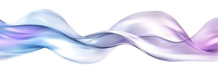 Fototapeta premium Abstract 3D design featuring flowing ribbons in soft hues of purple and blue, evoking a sense of fluidity and motion. Generative AI