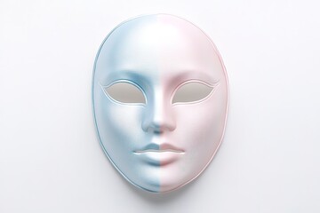 smooth, abstract mask with soft pastel colors reflects emotion a