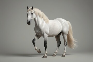 araffe with a white mane and black feet is walking