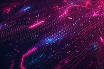 Obraz premium Hi-tech digital technology futuristic circuit