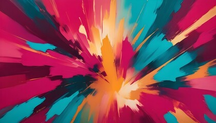 Obraz premium Una pintura abstracta vibrante con pinceladas arremolinadas de tonos rosados, azules y amarillos que crean una composición etérea y onírica