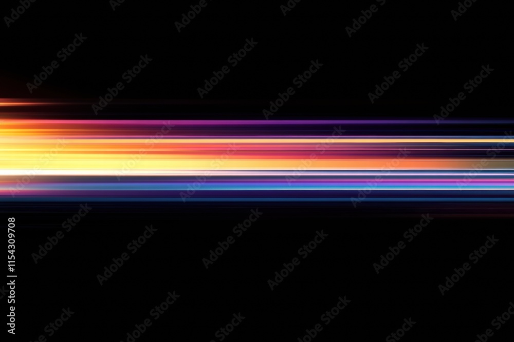 Leinwandbilder Colorful light streaks create a vibrant abstract pattern against a dark background in this artistic display of movement and energy. Generative AI