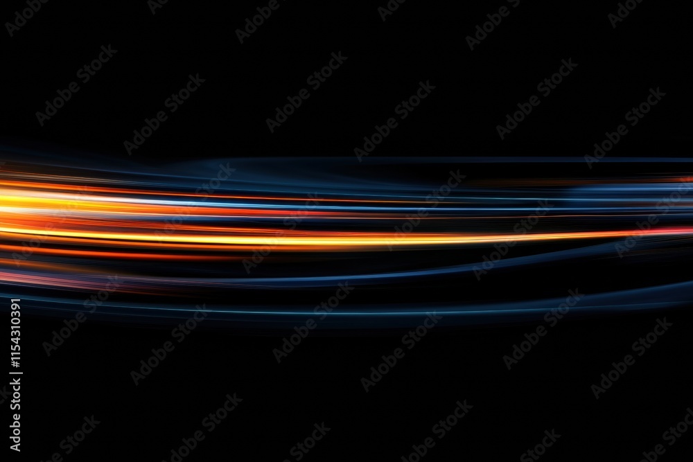 Aufkleber Colorful light streaks create a dynamic visual experience against a dark background in a mesmerizing display of motion. Generative AI