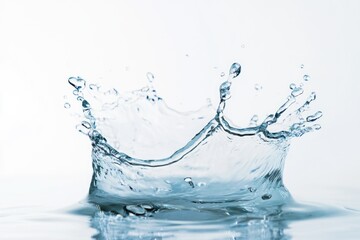 A splash of water on the calm lake surface, perfect for illustrating a serene atmosphere