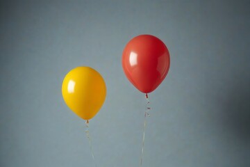 there are two balloons that are flying in the air
