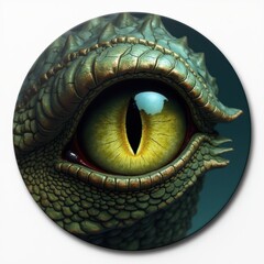 Fototapeta premium Round Mouse Pad Design: Ancient Dragon Eye