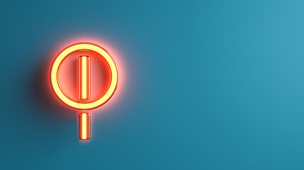 Glowing Neon Power Button: A vibrant, minimalist design element against a teal backdrop. Perfect for tech, energy, or interface designs.