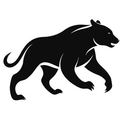 Running Bear Minimalist Black Vector Art
