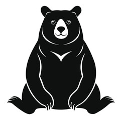 Minimalist Black Bear Silhouette Image