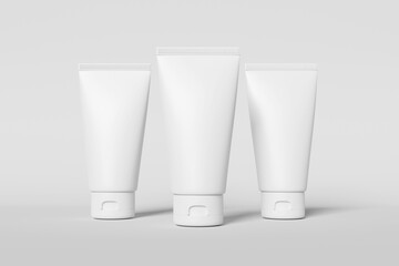 Realistic blank face wash tube packaging for mockup