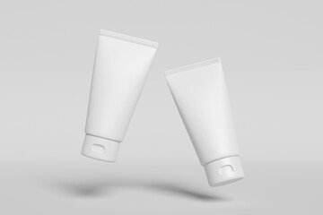 Realistic blank face wash tube packaging for mockup