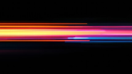 Colorful abstract light streaks create a dynamic atmosphere in a dark setting, evoking energy and vibrancy in motion. Generative AI