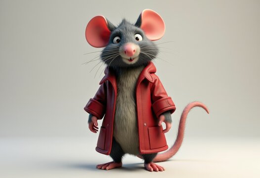 A 3D Character Dressed As A Realistic Rat For Halloween