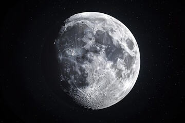 Naklejka premium A beautiful view of the full moon in the night sky with stars shining bright