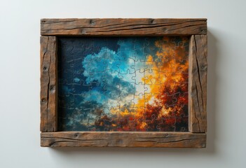 The Power of Imagination In A Fragmented World A Photo Frame With A Broken Image