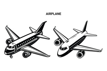 Customizable Airplane Vector Silhouette. Ideal for Travel, Aviation, and Transportation Applications