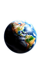 Earth. isolated object, transparent background, photo, with white tones