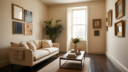 living room with fireplace