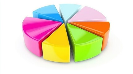 Obraz premium Colorful pie chart segments representing data visualization and analysis.
