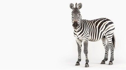 Full Body Front View of a Zebra