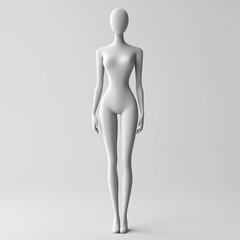 Fototapeta premium Female Mannequin Standing White Surface