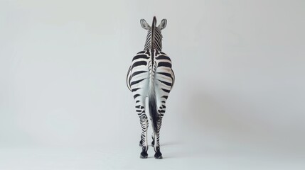 Rear View of a Zebra with Striking Stripes