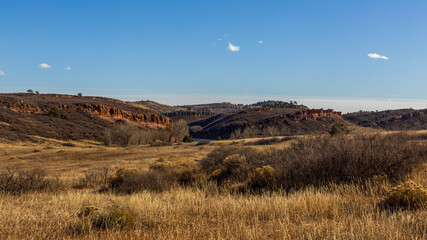 Scenic landscape of Lory State Park near the Horsetooth Reservoir in Northern Colorado