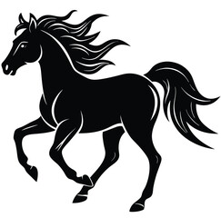Galloping Horse Silhouette Minimalist Vector Art