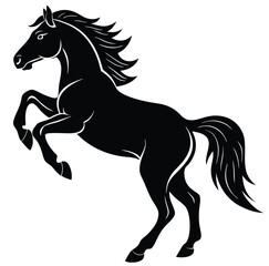 Silhouette Horse Jump Minimalist Vector Art